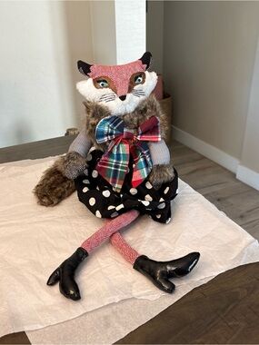 Ms Fox Weighted Shelf Sitter Plush Toy by DEBI LILLY